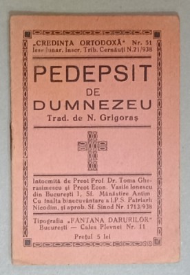 PEDEPSIT DE DUMNEZEU de TOMA GHERASIMESCU si VASILE IONESCU , 1938 foto
