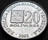 Moneda exotica 20 BOLIVARES - VENEZUELA, anul 2002 * cod 117, America Centrala si de Sud