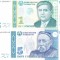 Bancnota Tadjikistan 1 si 5 Somoni 1999 (2010) - P14A/15c UNC ( set x2 )