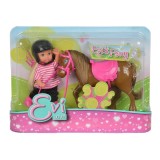 Set Papusica Evi Cu Calut Maro Inchis, Steffi Love