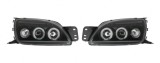 Set faruri tuning Mazda 121; 01.2000-12.2002; Ford Fiesta 09.1999-12.2001 Stanga+Dreapta, tip bec H1+H1, culoare negru, tip bec pozitie fibra optica
