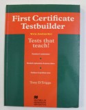 FIRST CERTIFICATE TESTBUILDER by TONY D. TRIGGS , WITH ANSWER KEY , 1996