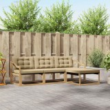 vidaXL Set de canapele de exterior cu pernă 4 pcs Alb și Bej 3388575