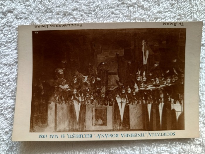 carte postala pictura Societatea Tinerimea Romana ,Theodor Amann .