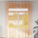 Perdele Voile Portocalii 140x300 cm, Set 2 Bucati, vidaXL, Semitransparente, Cu Inele