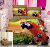 Lenjerie Pat 3D Bumbac 4 Piese Bear SD026 (200x230, 240x250, 55x75, 70x70) cm - Negru Albastru Rosu Gri Verde