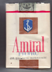 Pachet tigari de colectie Romania Amiral necartonat plin epoca comunista sigilat foto