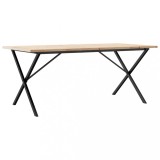 Cumpara ieftin Masa bucatarie, cadru X, 180x90x75,5 cm lemn masiv pin si Otel