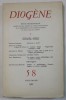 DIOGENE , REVUE TRIMESTRIELLE , No. 58 , 1967