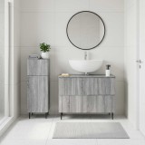 Cumpara ieftin Set de dulapuri pentru baie, 2 piese ZWOLLE Sonoma gri