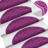 Gossi covorase pentru trepte scara, 15 buc., violet, 65 x 21 x 4 cm