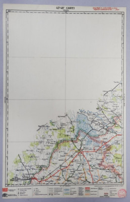 HARTA ZONEI CAREI , LITOGRAFIE de M.D. MOLDOVEANU , 1936 foto