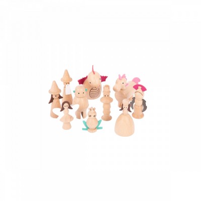 Set 10 figurine din lemn Lumea Basmelor foto