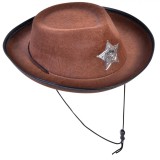 Pălărie Deghizare Dianna, Model Cowboy, Culoare Maro, Perimetru 56cm, Material Poliester, Oem