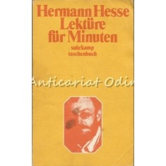 Lekture Fur Minuten. Gedanken Aus Seine Buchern Und Briefen - H. Hesse