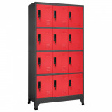 vidaXL Fișet, antracit și roșu, 90x45x180 cm, oțel