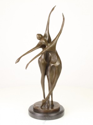 Dansatori-statueta moderna din bronz cu un soclu din marmura UP-54 foto