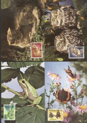 Luxembourg 1985 Endangered animals, 4 Maximum cards K.322 foto