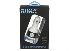 Adaptor splitter priza bricheta auto (12V) 2x USB 2 1+1A Roxa foto