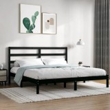 VidaXL Cadru de pat, negru, 200x200 cm, lemn masiv de pin