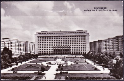 AMS - ILUSTRATA/VEDERE 1060 BUCURESTI - PIATA GARII DE NORD, 1964, CIRCULATA foto