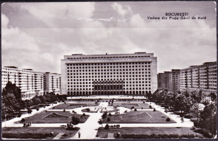 AMS - ILUSTRATA/VEDERE 1060 BUCURESTI - PIATA GARII DE NORD, 1964, CIRCULATA