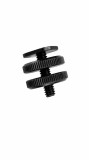 Cumpara ieftin Adaptor negru pentru patina blitz, cu filet 1 4 inch, surub dublu de fixare, suport pentru camera foto, lumina LED, flash si accesorii video
