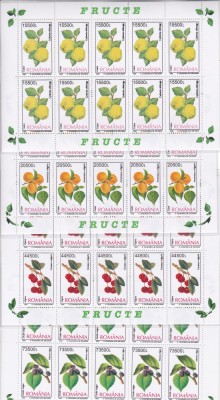 ROMANIA 2002 LP 1596 a FRUCTE SET 4 MINICOLI MNH foto