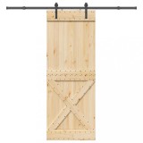 vidaXL Ușă glisantă cu set de feronerie 85x210 cm, lemn masiv de pin