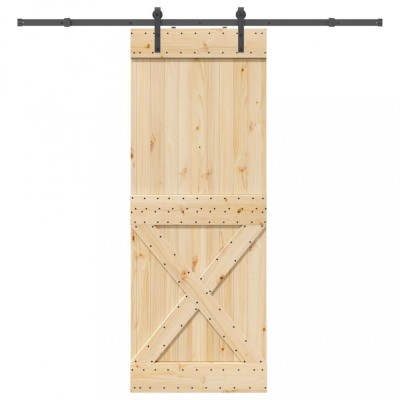 Ușă glisantă cu set de feronerie 85x210 cm, lemn masiv de pin foto