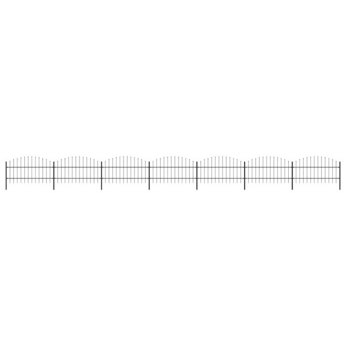 Gard de grădină cu v&acirc;rf tip suliță din oțel, 1248 cm, negru