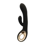 Vibratoare iepuras - Toyz4Lovers Atingere Geamana Vibrator Iepuras Negru Stimulare Simultana a Clitorisului si Vaginului