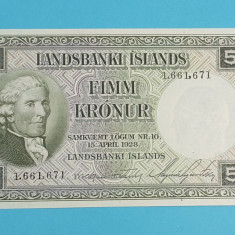 Islanda 5 Kronur 1928 'Landsbanki Íslands' UNC serie: 1.661.671