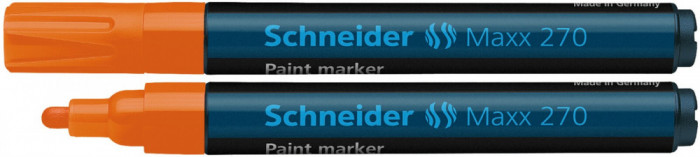 Marker Cu Vopsea Schneider Maxx 270, Varf Rotund 1-3mm - Orange