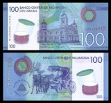 NICARAGUA █ bancnota █ 100 Cordobas █ 2021 █ P-212 █ POLYMER █ UNC █ necirculata