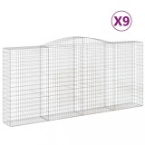 Cumpara ieftin Cosuri gabion arcuite 9 buc, 400x50x180/200 cm, fier galvanizat