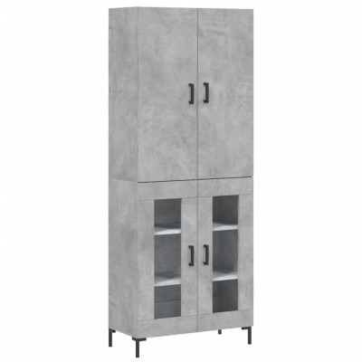 Dulap inalt, gri beton, 69,5x34x180, lemn compozit foto