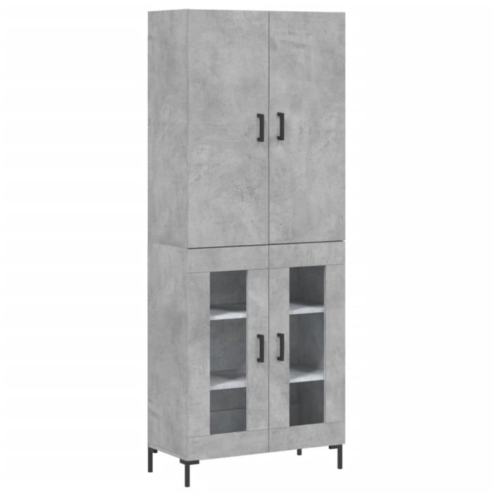 Dulap inalt, gri beton, 69,5x34x180, lemn compozit