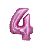Balon folie sub forma de cifra, roz satinat, 76 cm-Tip Cifra 4