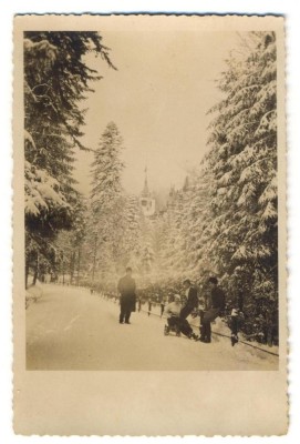 AD 1284 C. P. VECHE- GRUP LA SANIUS IN SINAIA -SE VEDE CASTELUL foto