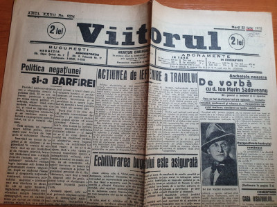 ziarul viitorul 23 iulie 1935-ziua reginei maria,carol al 2 la biserica costesti foto