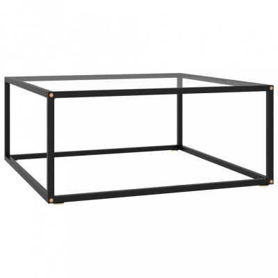 vidaXL Măsuță de cafea, negru cu sticlă securizată, 80x80x35 cm 322875 foto