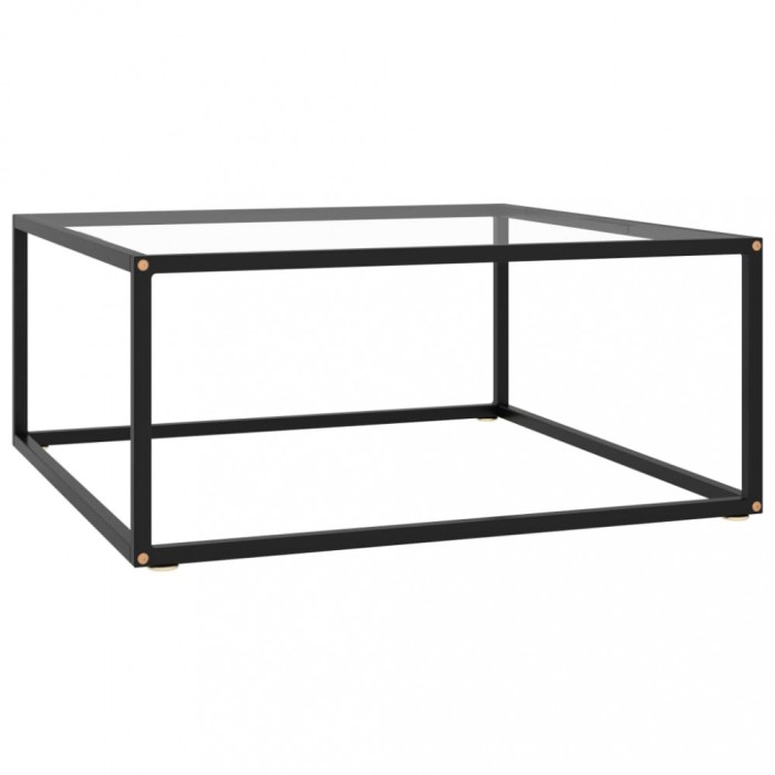 vidaXL Măsuță de cafea, negru cu sticlă securizată, 80x80x35 cm 322875