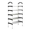 Raft incaltaminte, Home, Polipropilena/Fier, 5 rafturi, 58 x 26 x 102 cm, Negru/Argintiu