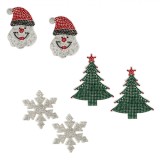 Set Autocolante Patches, 6 Bucăți, Multicolor, Moș Crăciun și Brazi cu Pietre Strălucitoare, Oem
