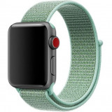 Cumpara ieftin Curea iUni compatibila cu Apple Watch 1/2/3/4/5/6/7, 44mm, Nylon Sport, Woven Strap, Soft Green