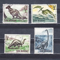 A12 S2 5 - Timbre foarte veche - San Marino - animale preistorice
