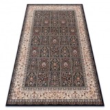 Covor L&acirc;nă NAIN Flori, cadru 1181/51011 albastru inchis / bej, 240x340 cm