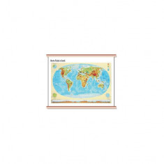 Harta fizică a lumii - mini - plastifiat cu șipci - Paperback - *** - Cartographia Studium