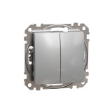 Intrerupator dublu cu revenire Schneider Sedna aluminiu SDD113118